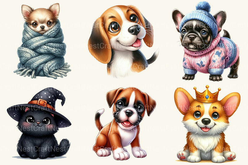 Dog And Cat Clipart Bundle - CraftNest - Digital Crafting and Art