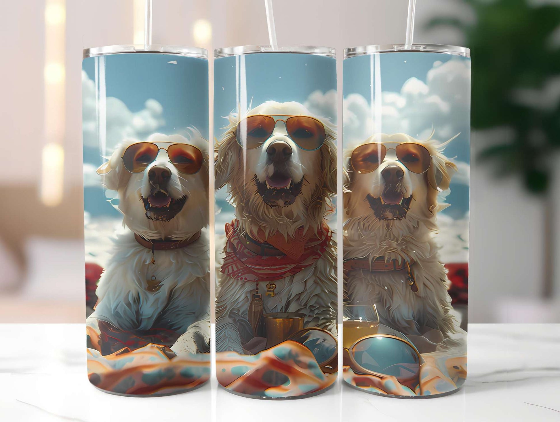 Dogs Summer 2 Tumbler Wrap - CraftNest - Digital Crafting and Art