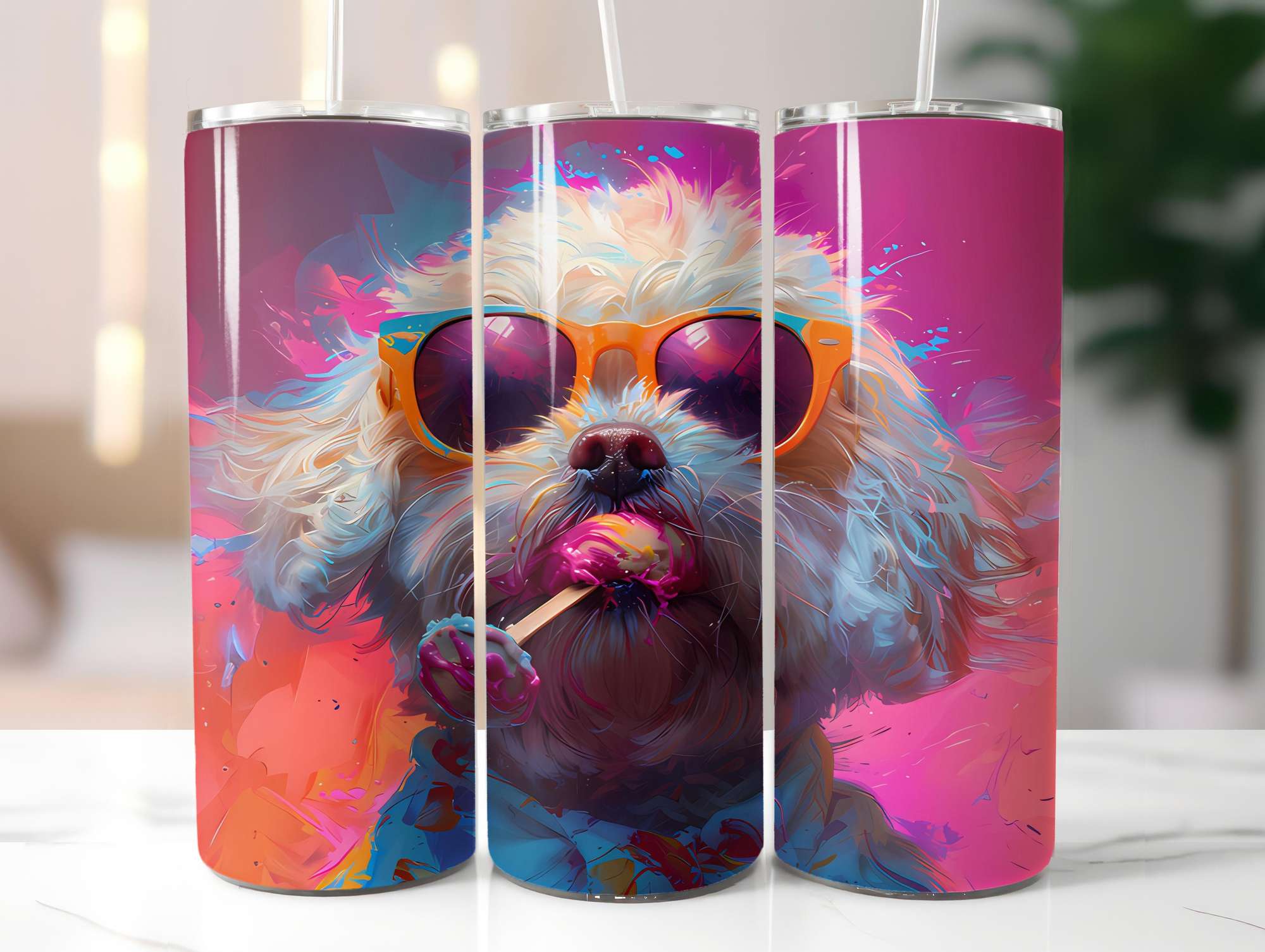 Dogs Summer 3 Tumbler Wrap - CraftNest - Digital Crafting and Art