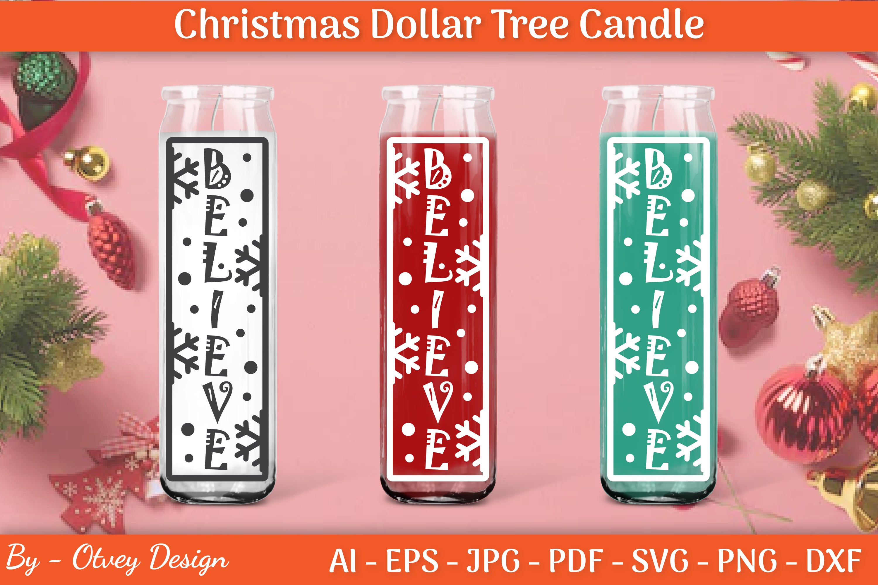 Dollar Candle Tree Christmas SVG Bundle