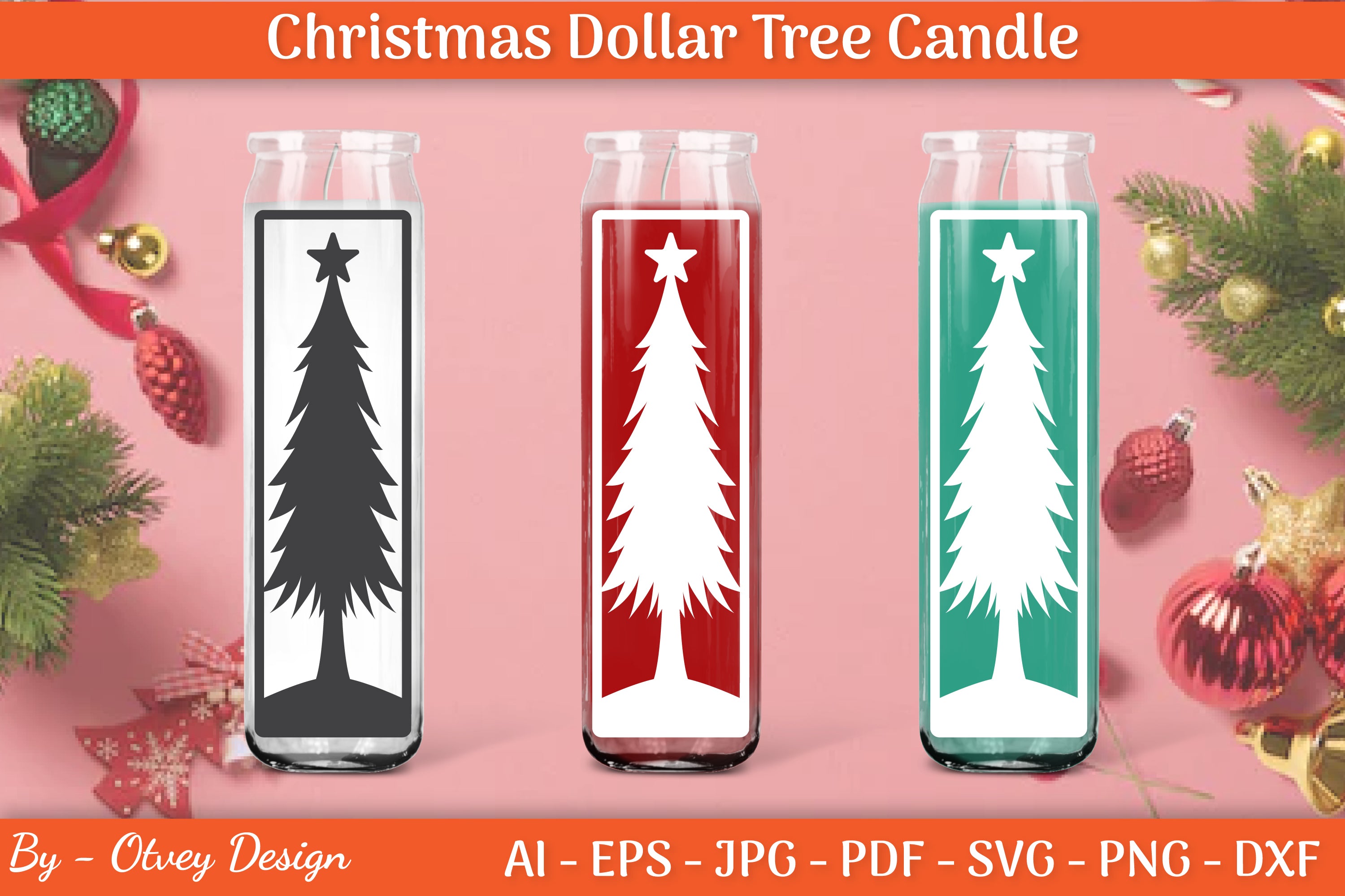 Dollar Candle Tree Christmas SVG Bundle