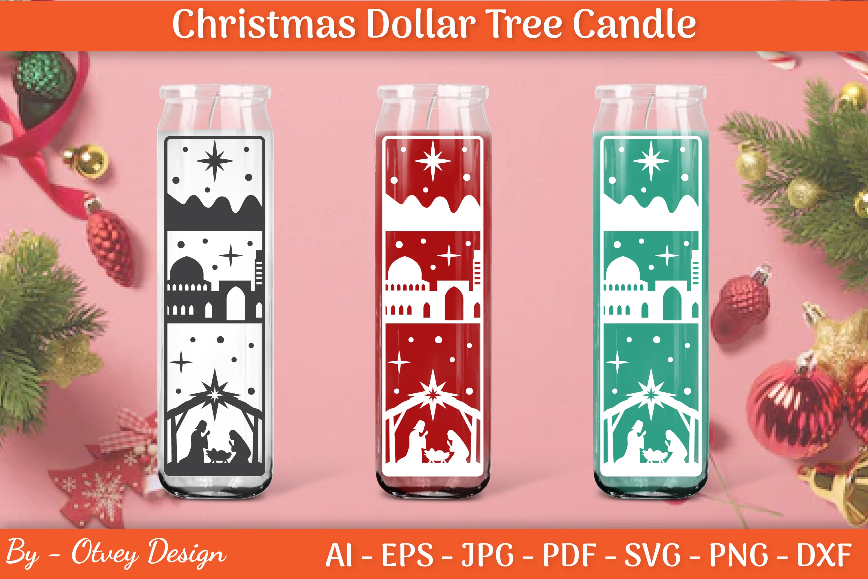 Dollar Candle Tree Nativity SVG Bundle