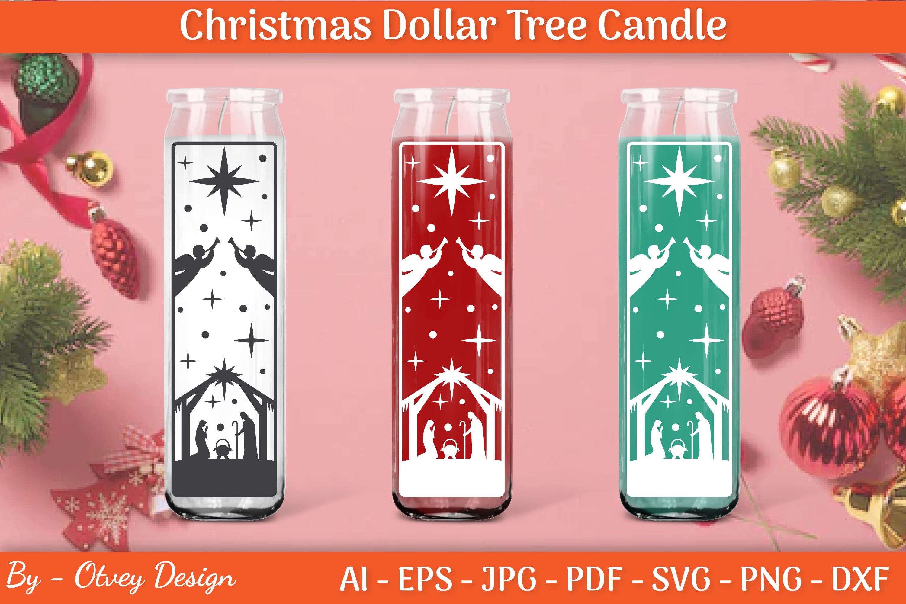 Dollar Candle Tree Nativity SVG Bundle