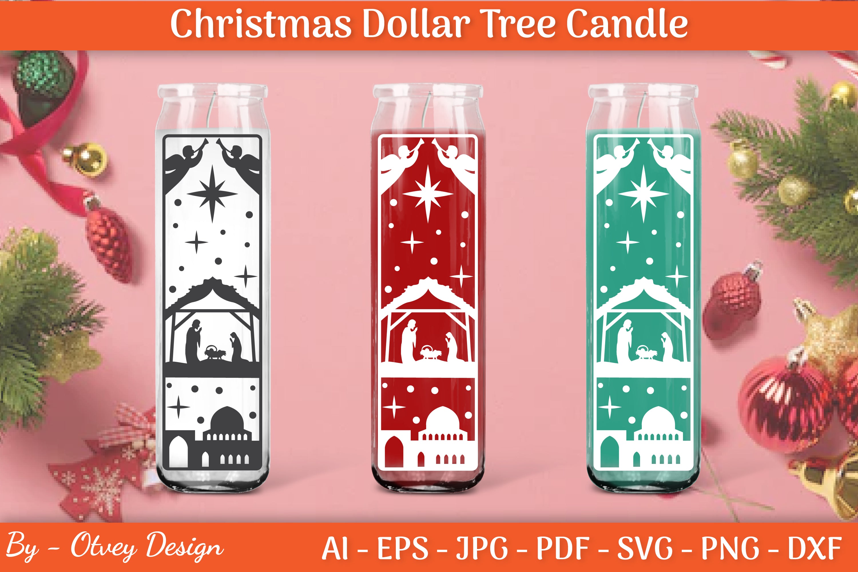Dollar Candle Tree Nativity SVG Bundle