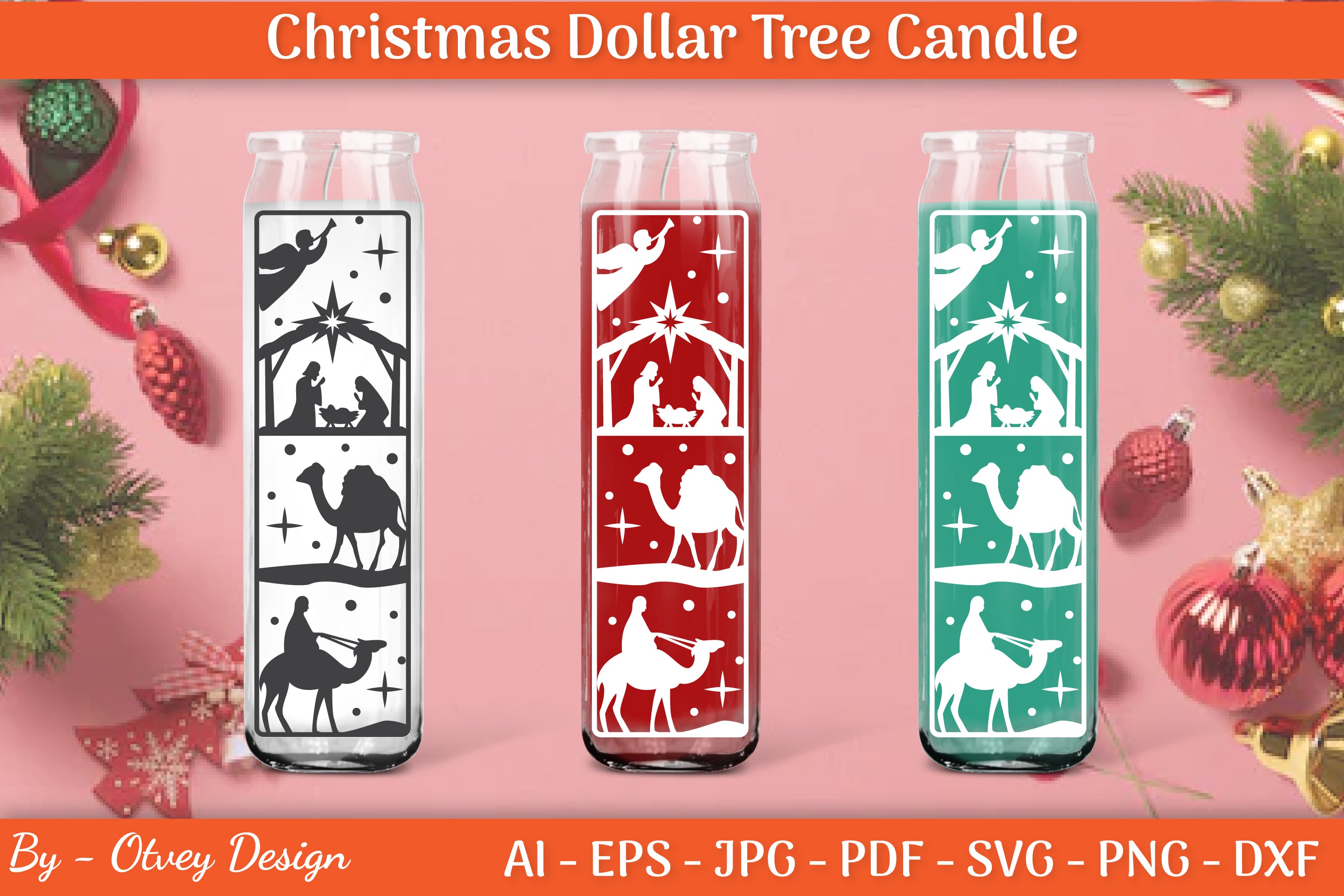 Dollar Candle Tree Nativity SVG Bundle