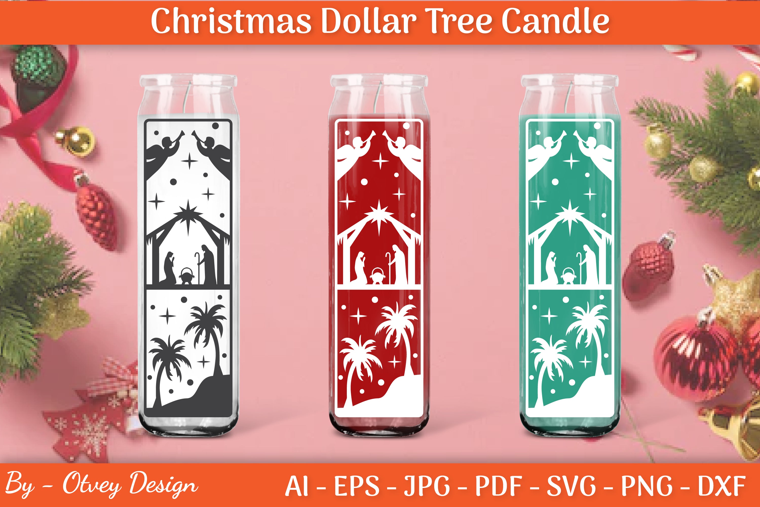 Dollar Candle Tree Nativity SVG Bundle