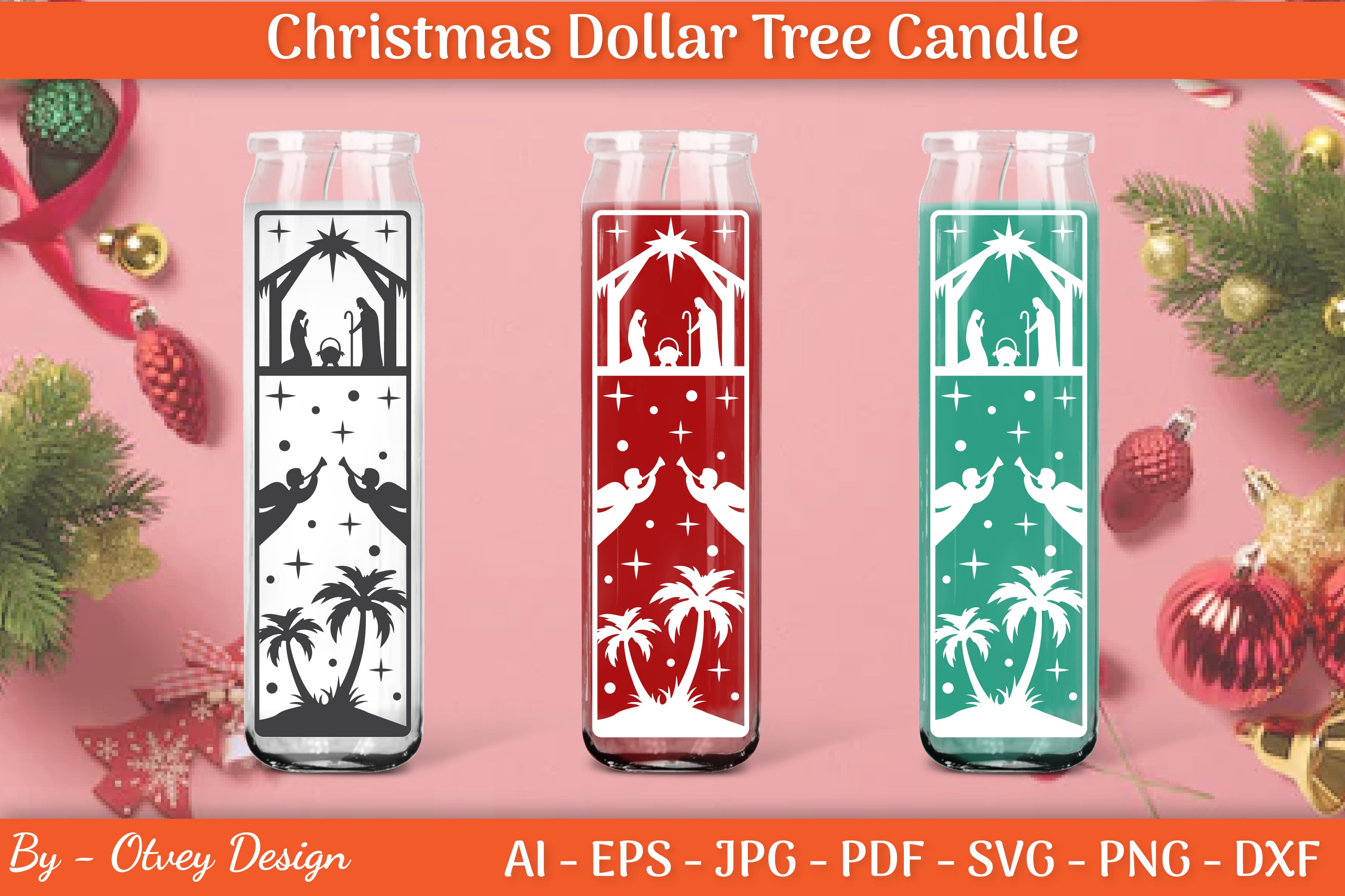 Dollar Candle Tree Nativity SVG Bundle