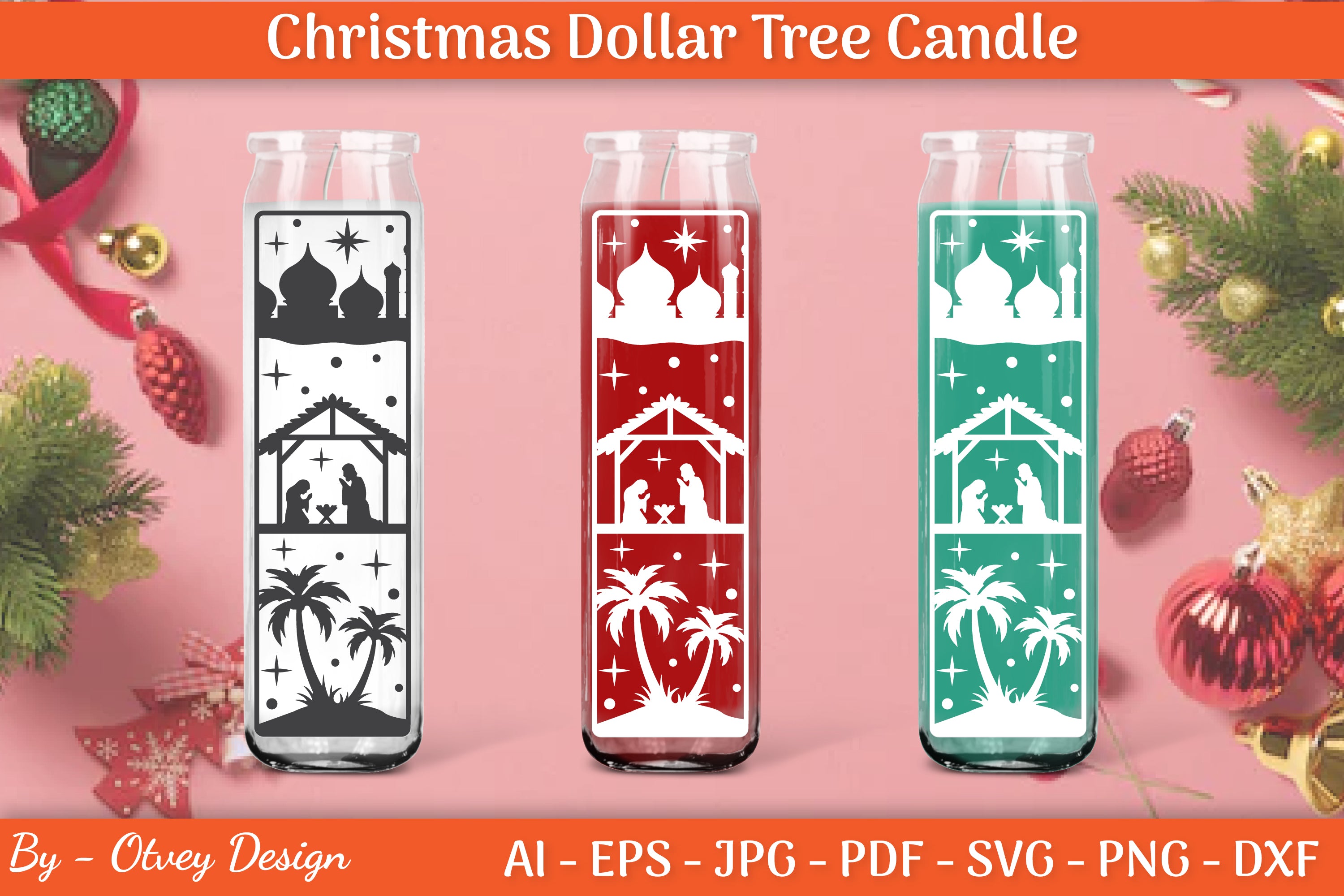 Dollar Candle Tree Nativity SVG Bundle