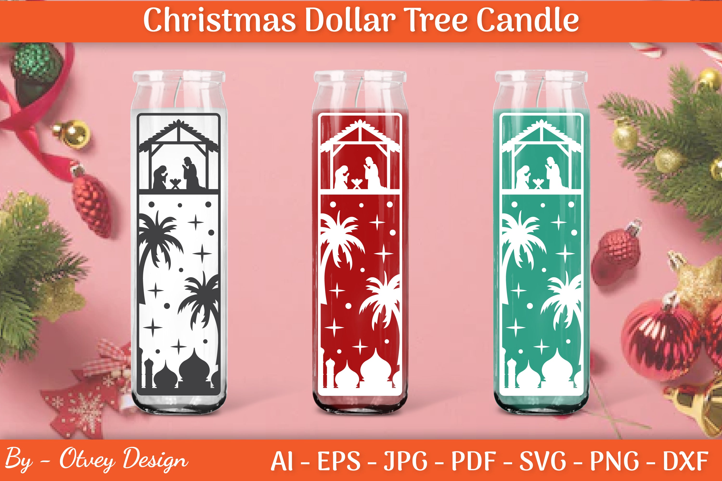 Dollar Candle Tree Nativity SVG Bundle