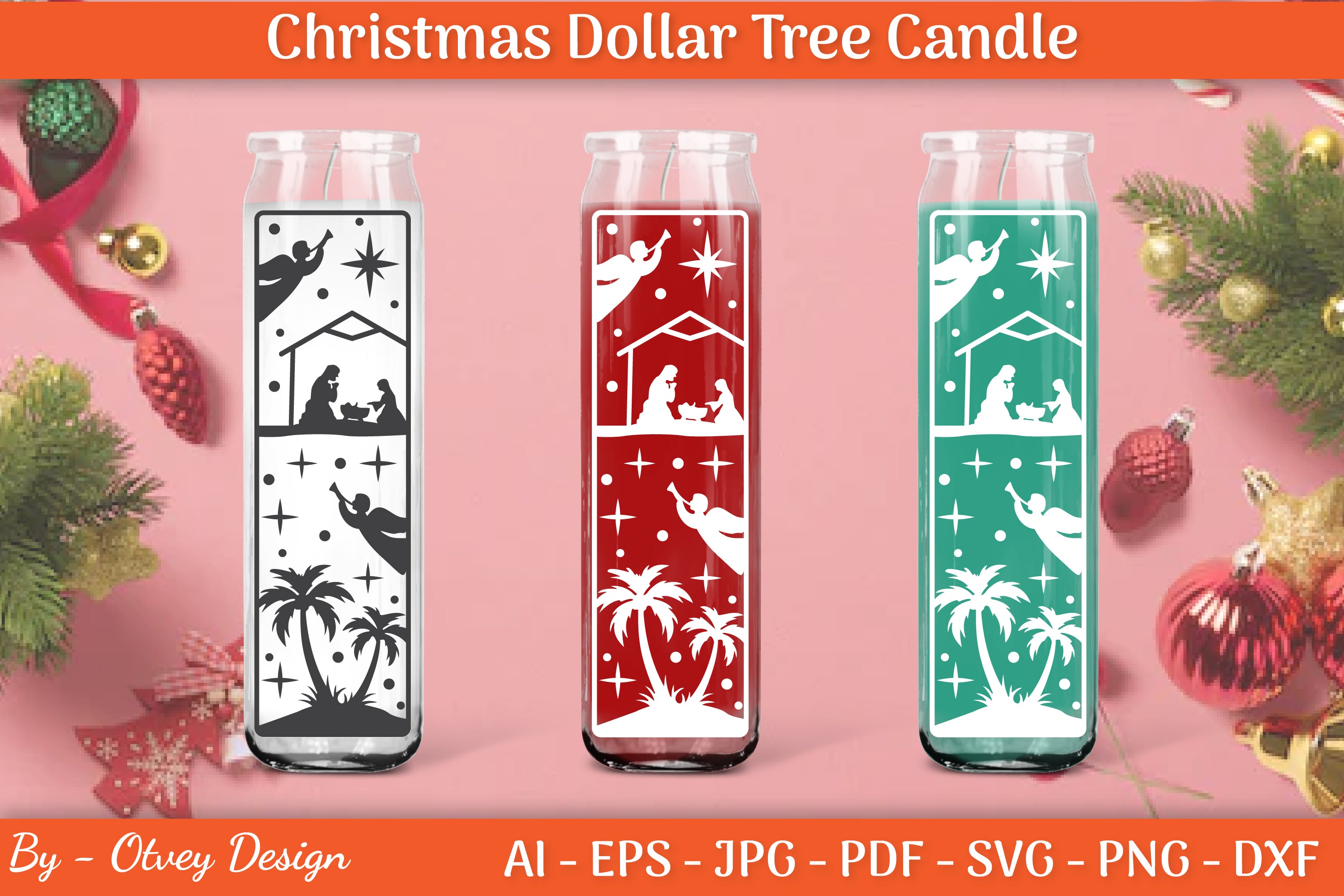 Dollar Candle Tree Nativity SVG Bundle