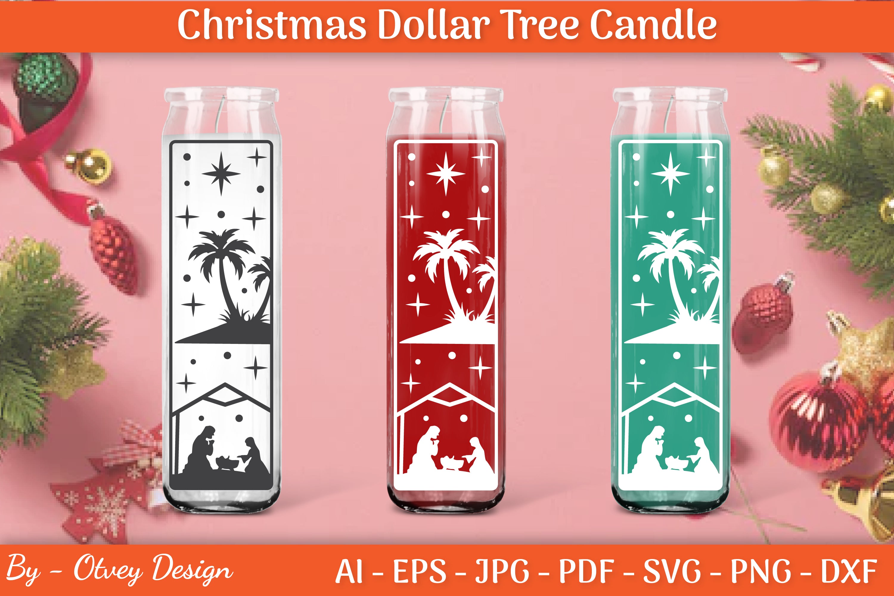 Dollar Candle Tree Nativity SVG Bundle