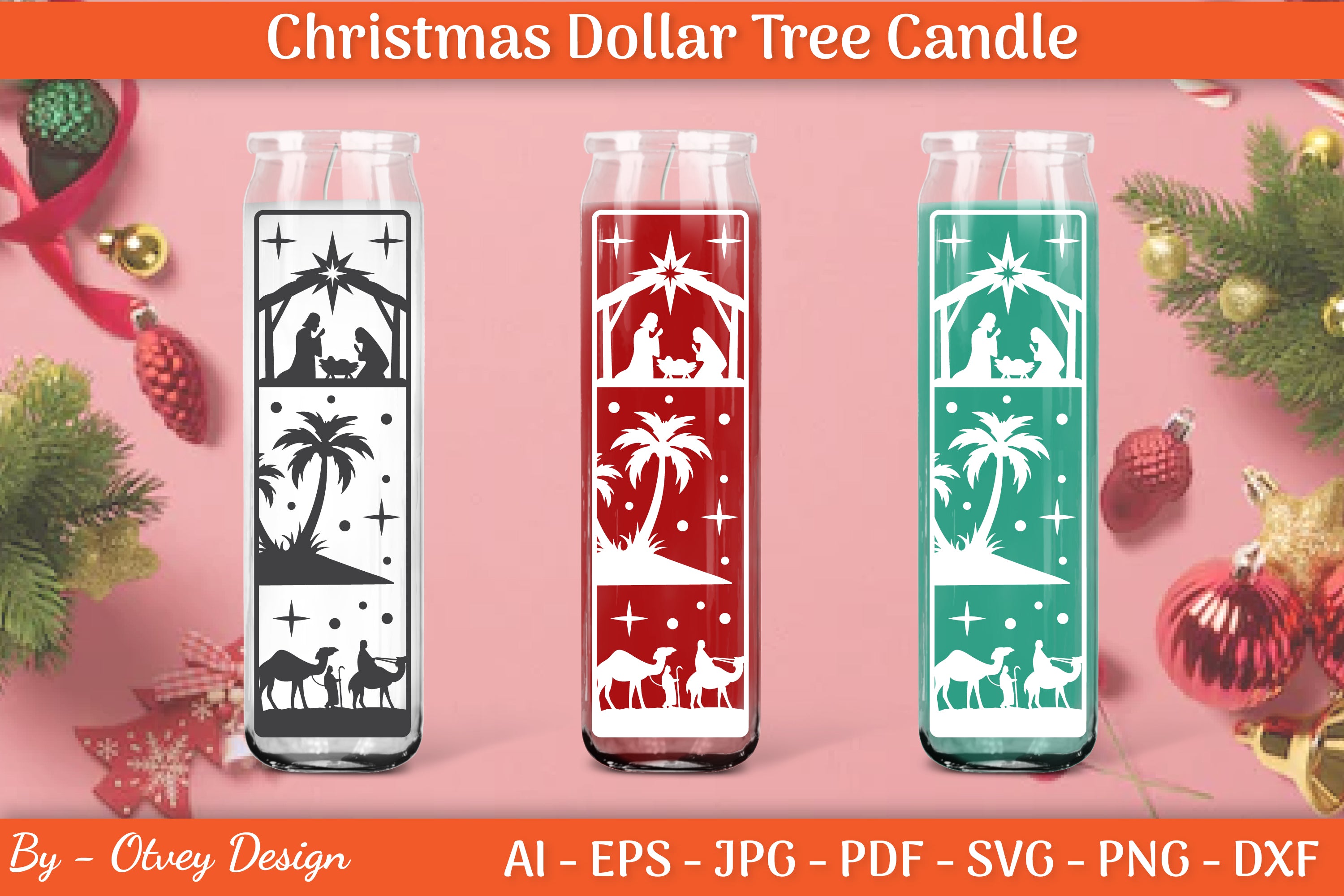 Dollar Candle Tree Nativity SVG Bundle