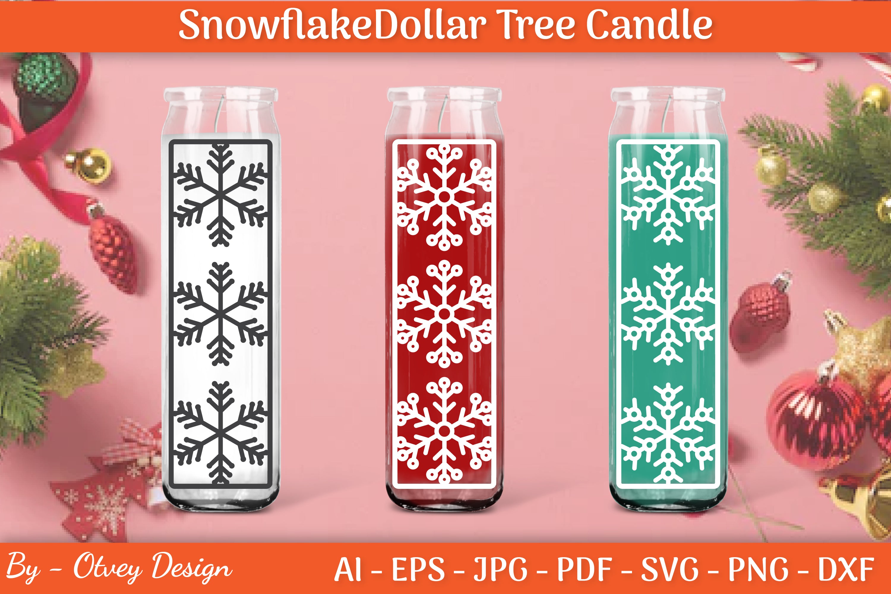 Dollar Candle Tree Snowflake SVG Bundle