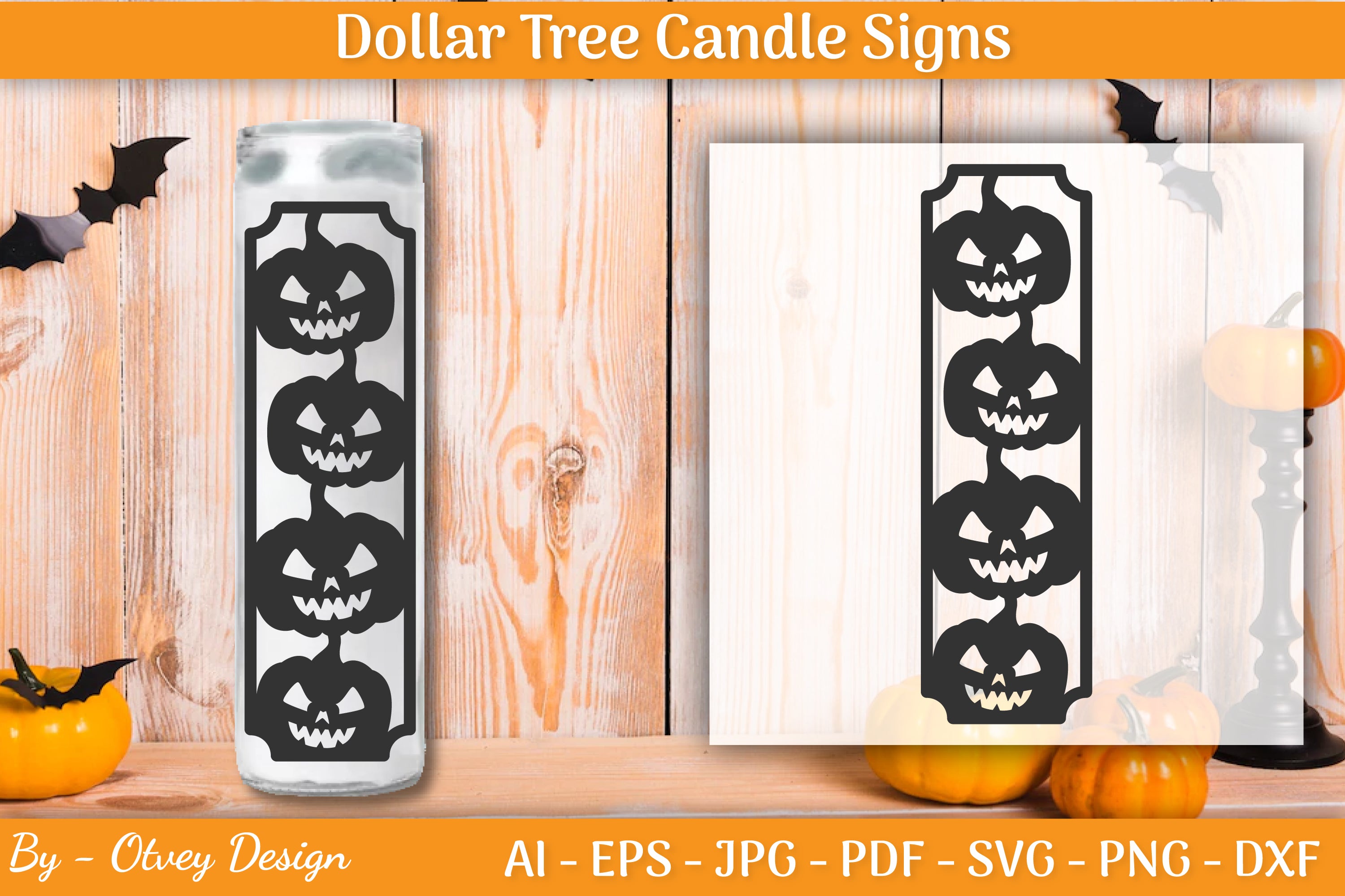 Dollar Tree Halloween Candle SVG Bundle