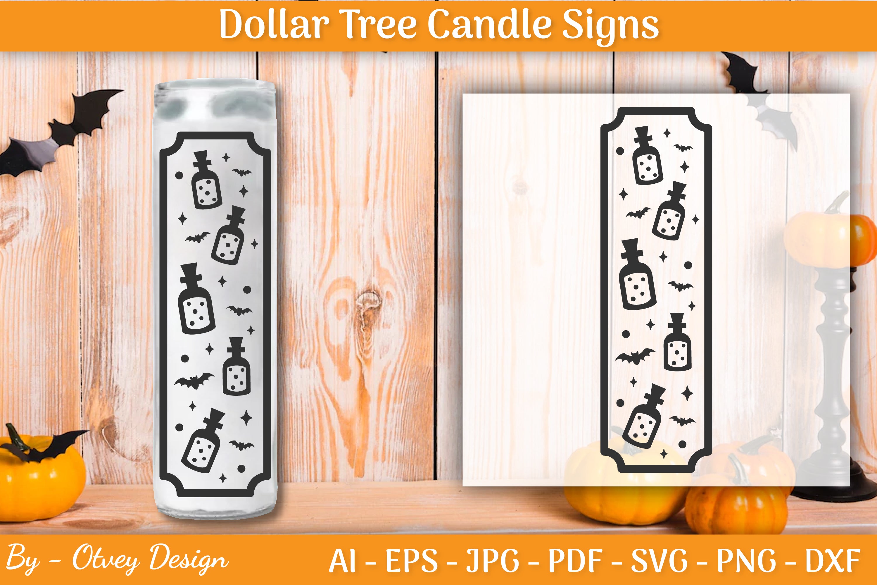 Dollar Tree Halloween Candle SVG Bundle