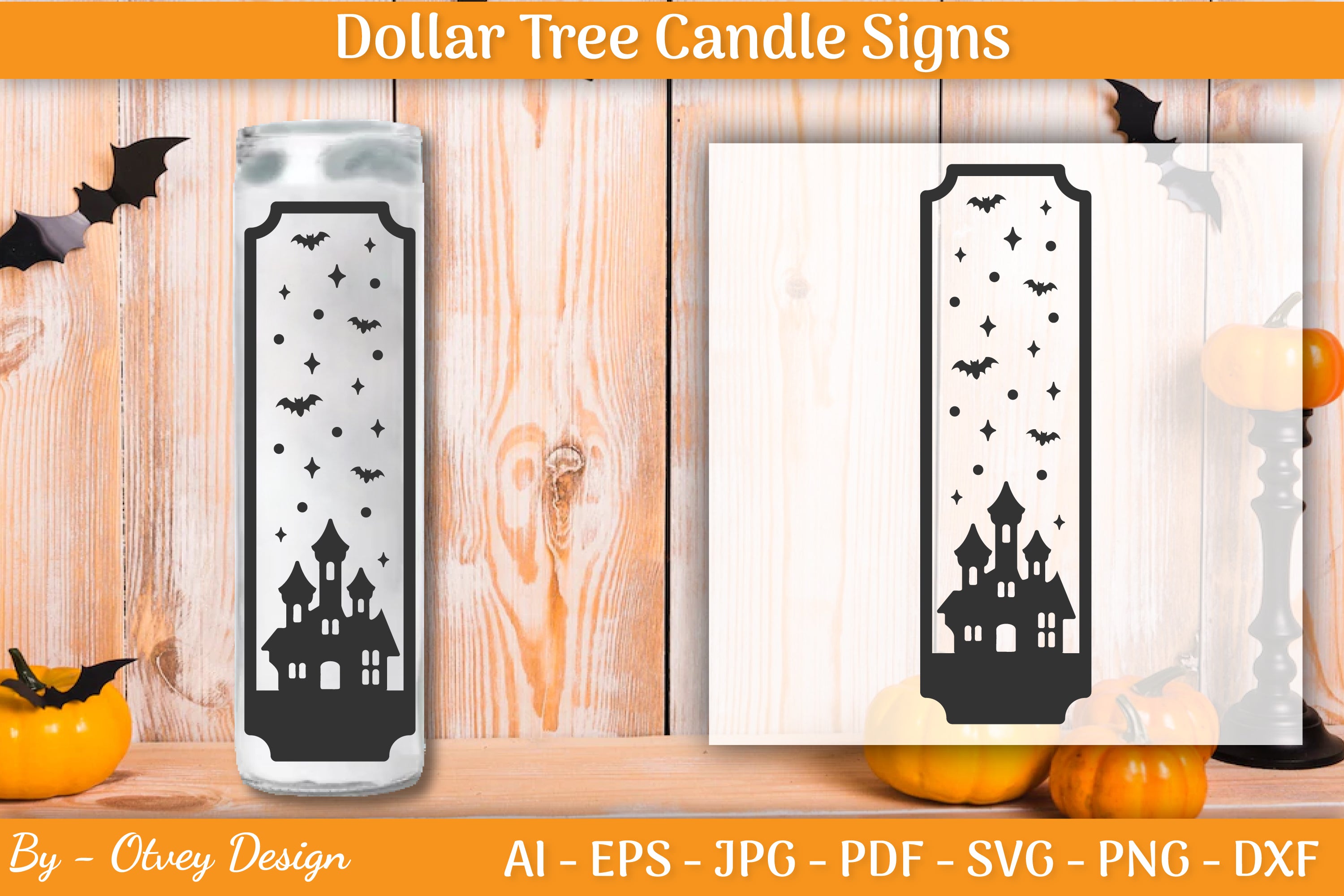 Dollar Tree Halloween Candle SVG Bundle