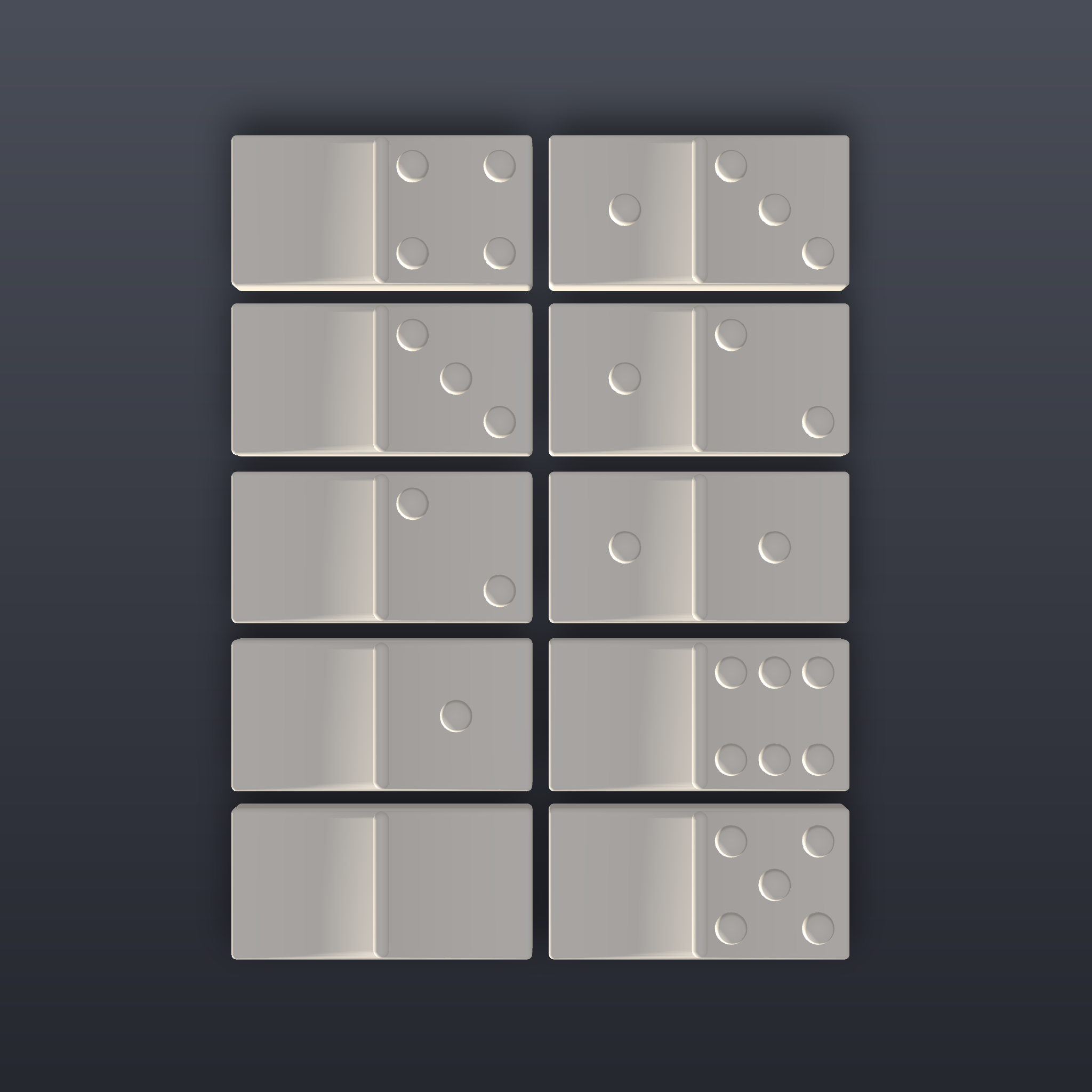 Dominoes Set 3D Print STL File