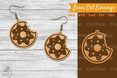 Donut Laser Cut Earrings SVG Bundle - CraftNest - Digital Crafting and Art