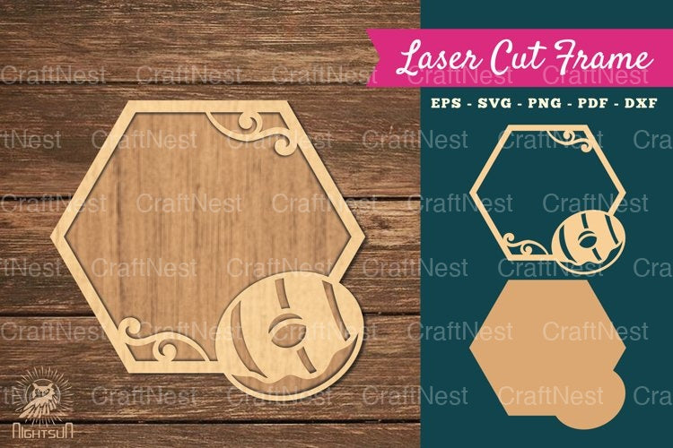 Donut Laser Cut Frame SVG Bundle - CraftNest - Digital Crafting and Art