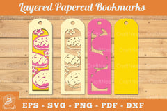 Donut Papercut Bookmark SVG Bundle - CraftNest - Digital Crafting and Art