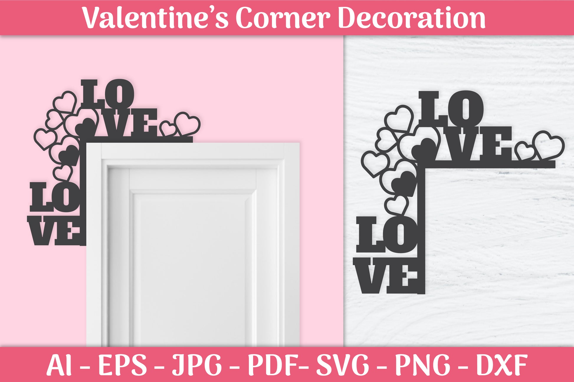 Valentine's Day Gnomes Door Corner SVG Bundle 4 - CraftNest - Digital Crafting and Art