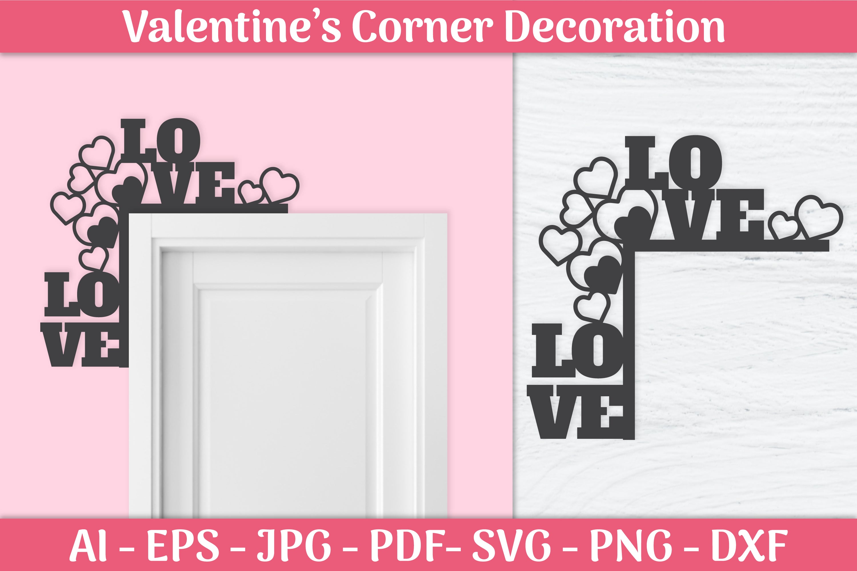 Valentine's Day Gnomes Door Corner SVG Bundle 4 - CraftNest - Digital Crafting and Art