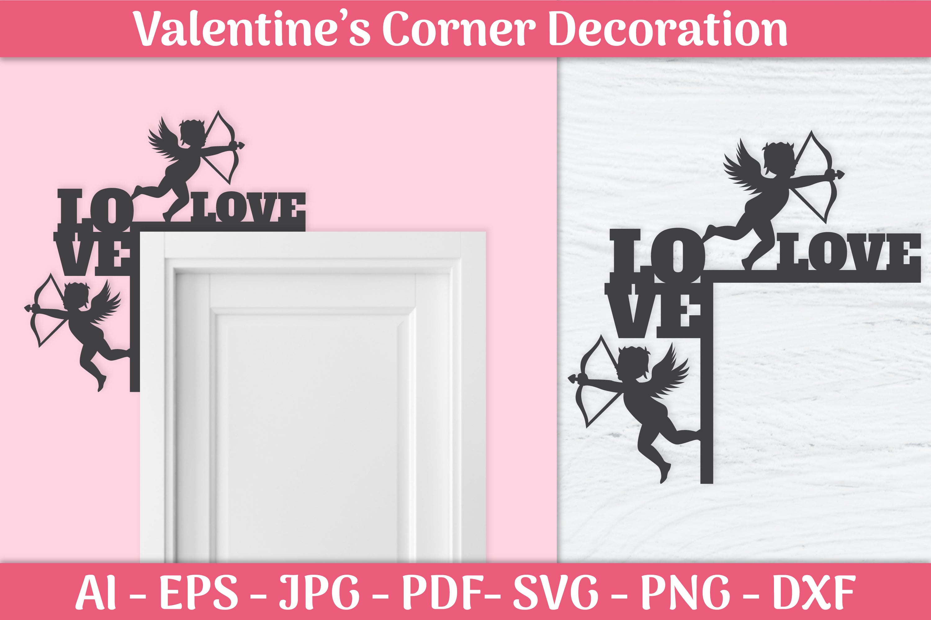 Valentine's Day Gnomes Door Corner SVG Bundle 6 - CraftNest - Digital Crafting and Art