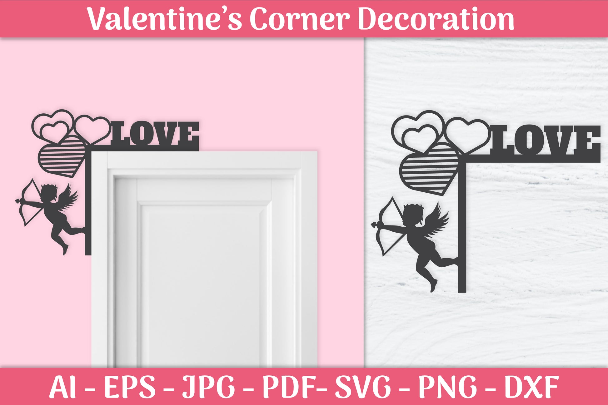 Valentine's Day Gnomes Door Corner SVG Bundle 7 - CraftNest - Digital Crafting and Art