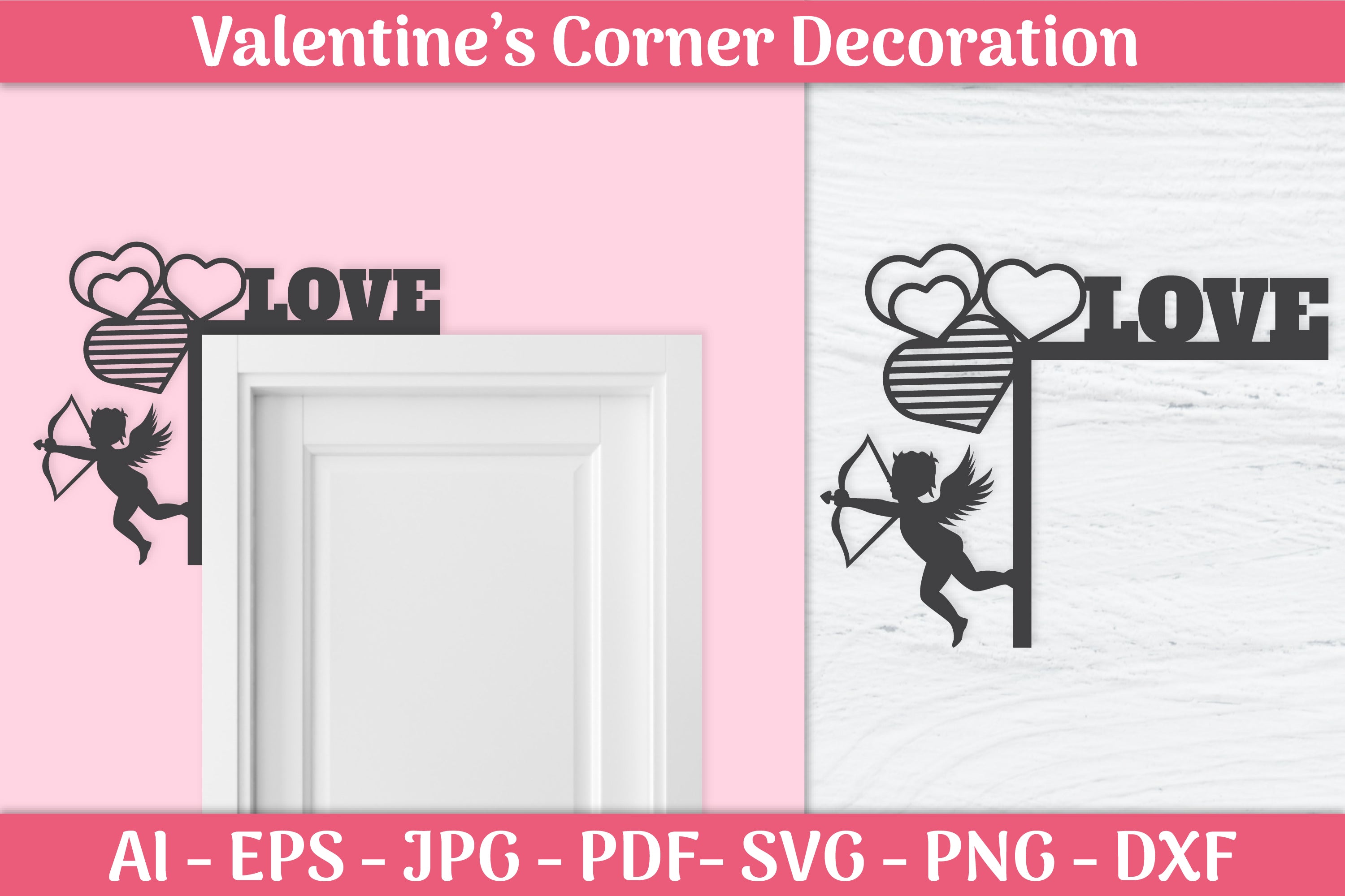 Valentine's Day Gnomes Door Corner SVG Bundle 7 - CraftNest - Digital Crafting and Art