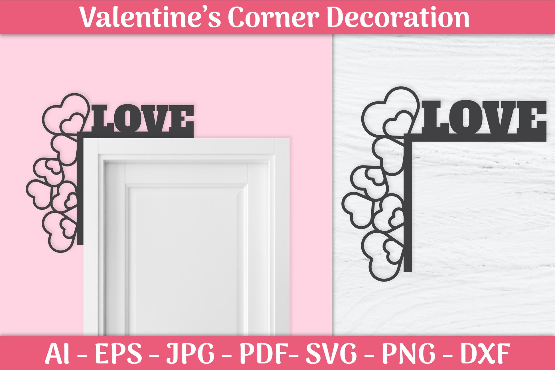 Valentine's Day Gnomes Door Corner SVG Bundle 8 - CraftNest - Digital Crafting and Art