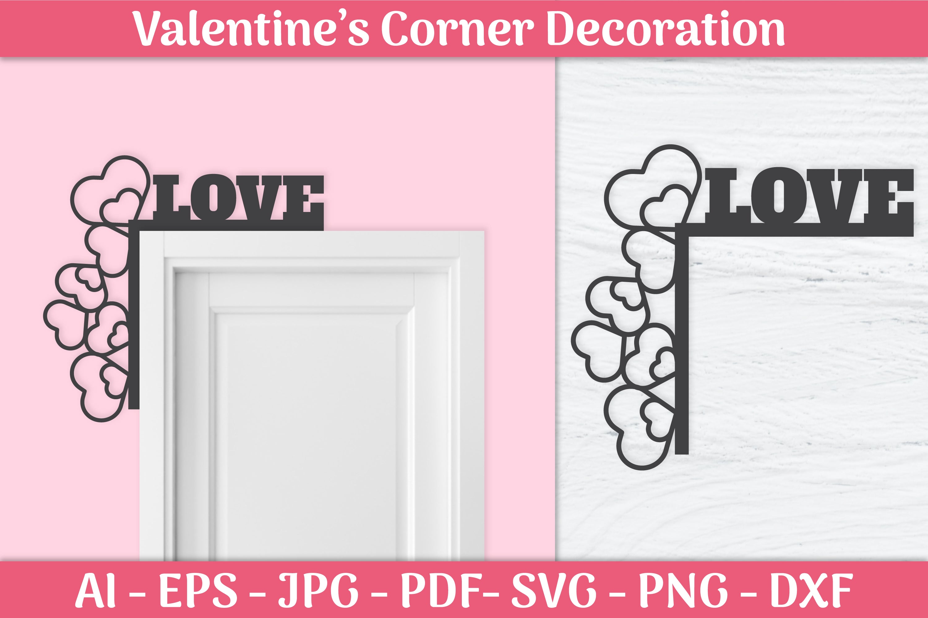 Valentine's Day Gnomes Door Corner SVG Bundle 8 - CraftNest - Digital Crafting and Art