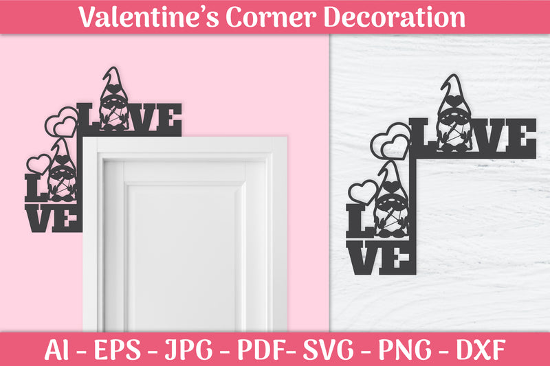 Valentine's Day Gnomes Door Corner SVG Bundle 11 - CraftNest - Digital Crafting and Art
