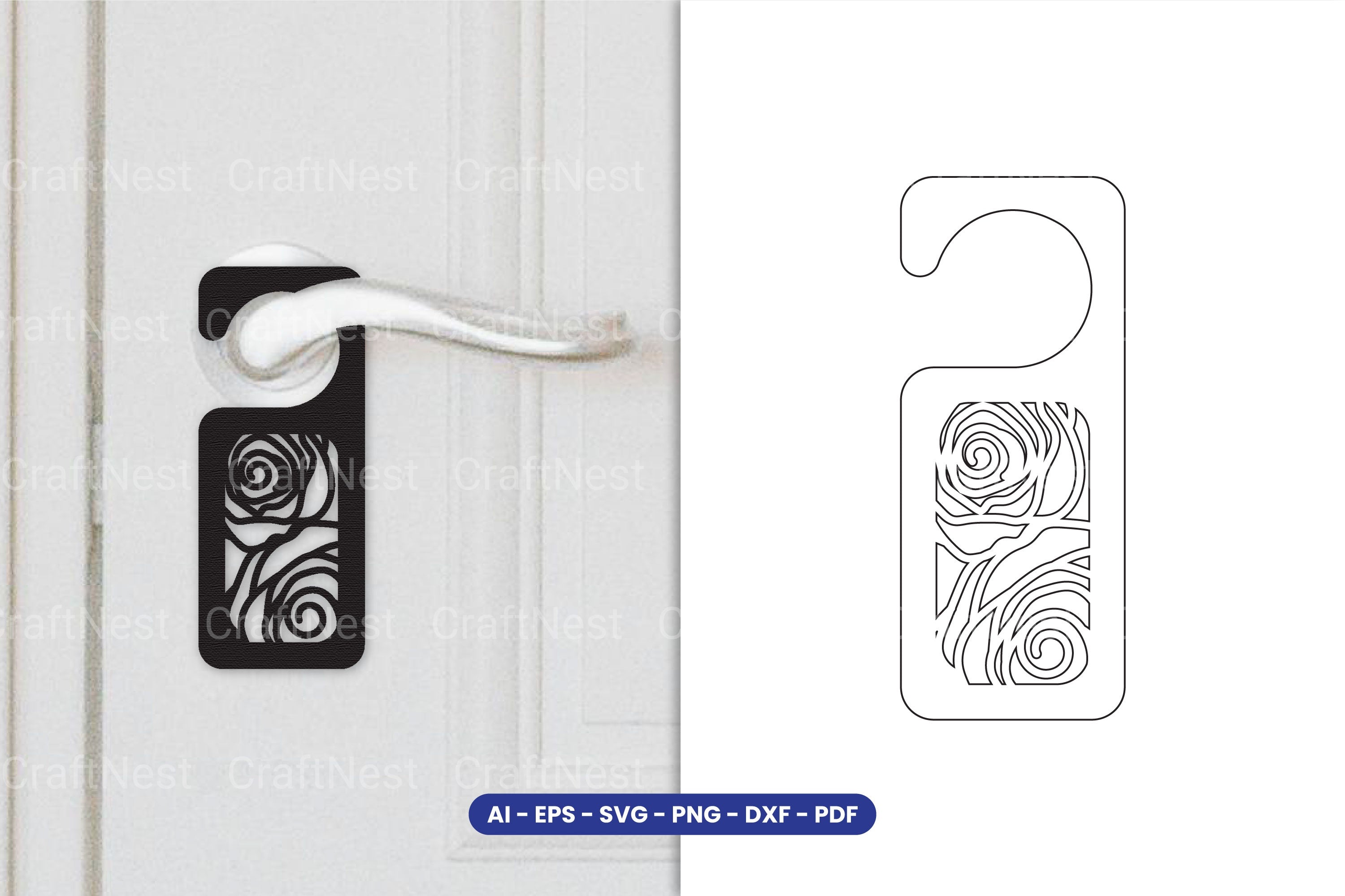 Door Hanger Laser Cut SVG Bundle - Clipart Collection