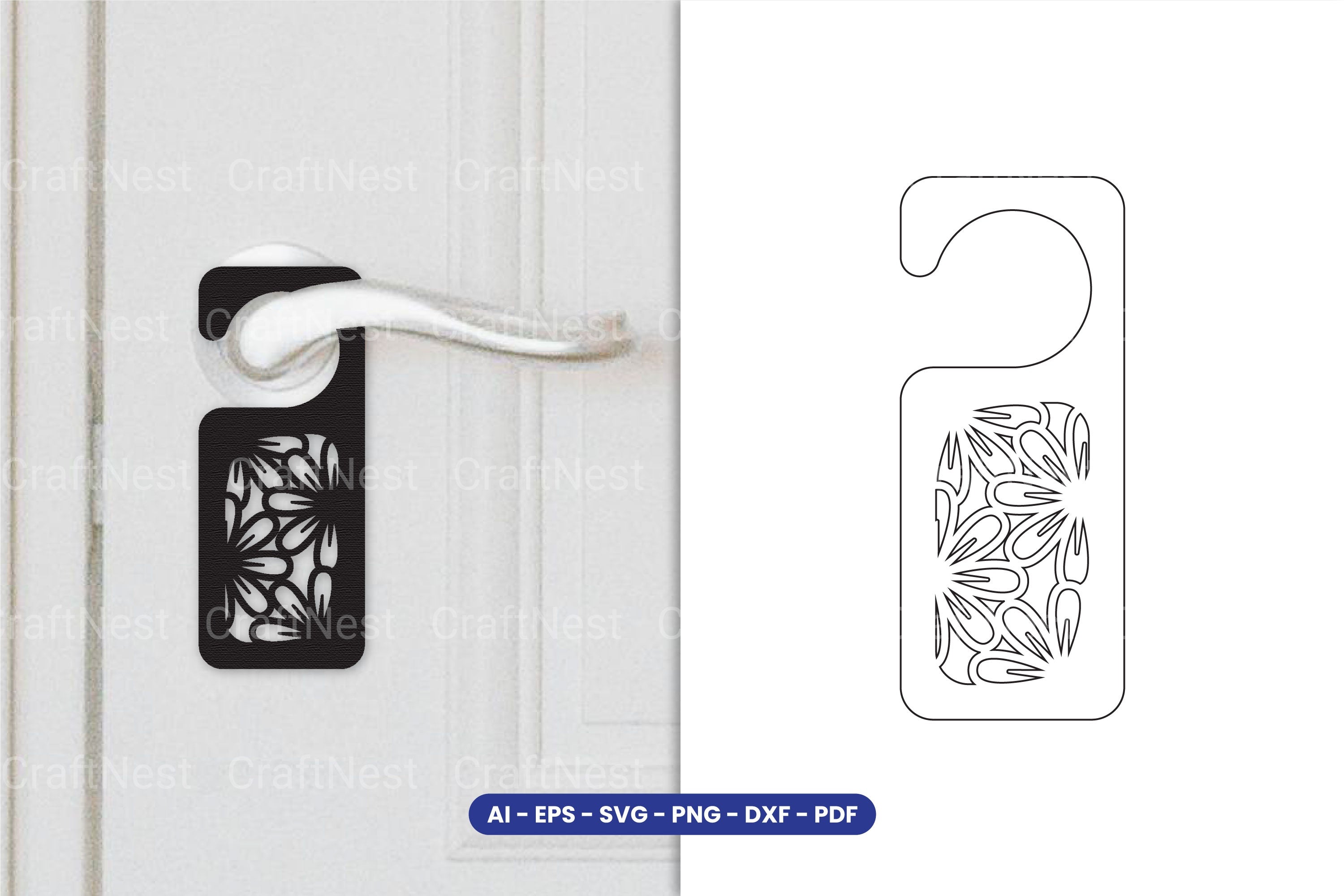 Door Hanger Laser Cut SVG Bundle - 6 Designs