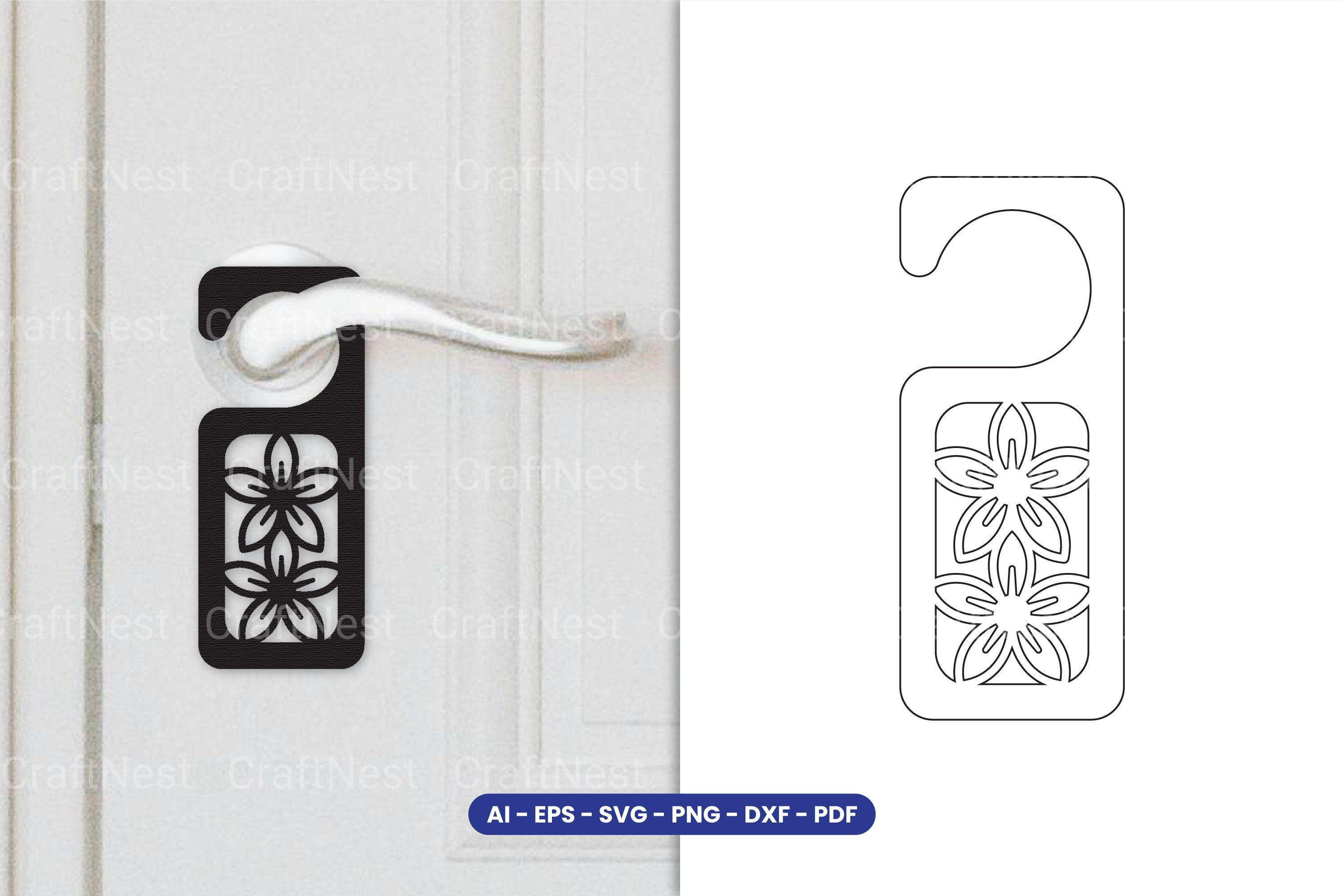 Door Hanger Laser Cut SVG Bundle Clipart