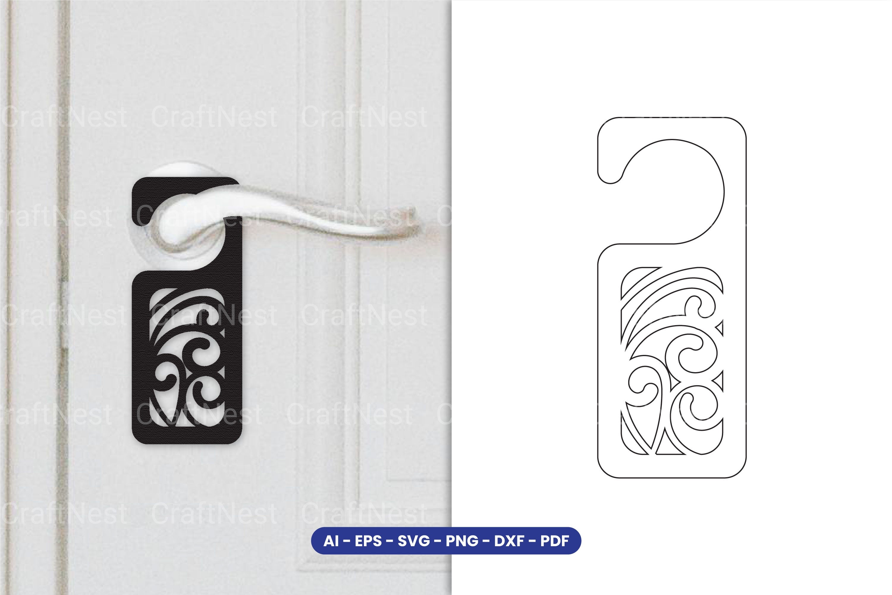 Door Hanger Laser Cut SVG Clipart Bundle