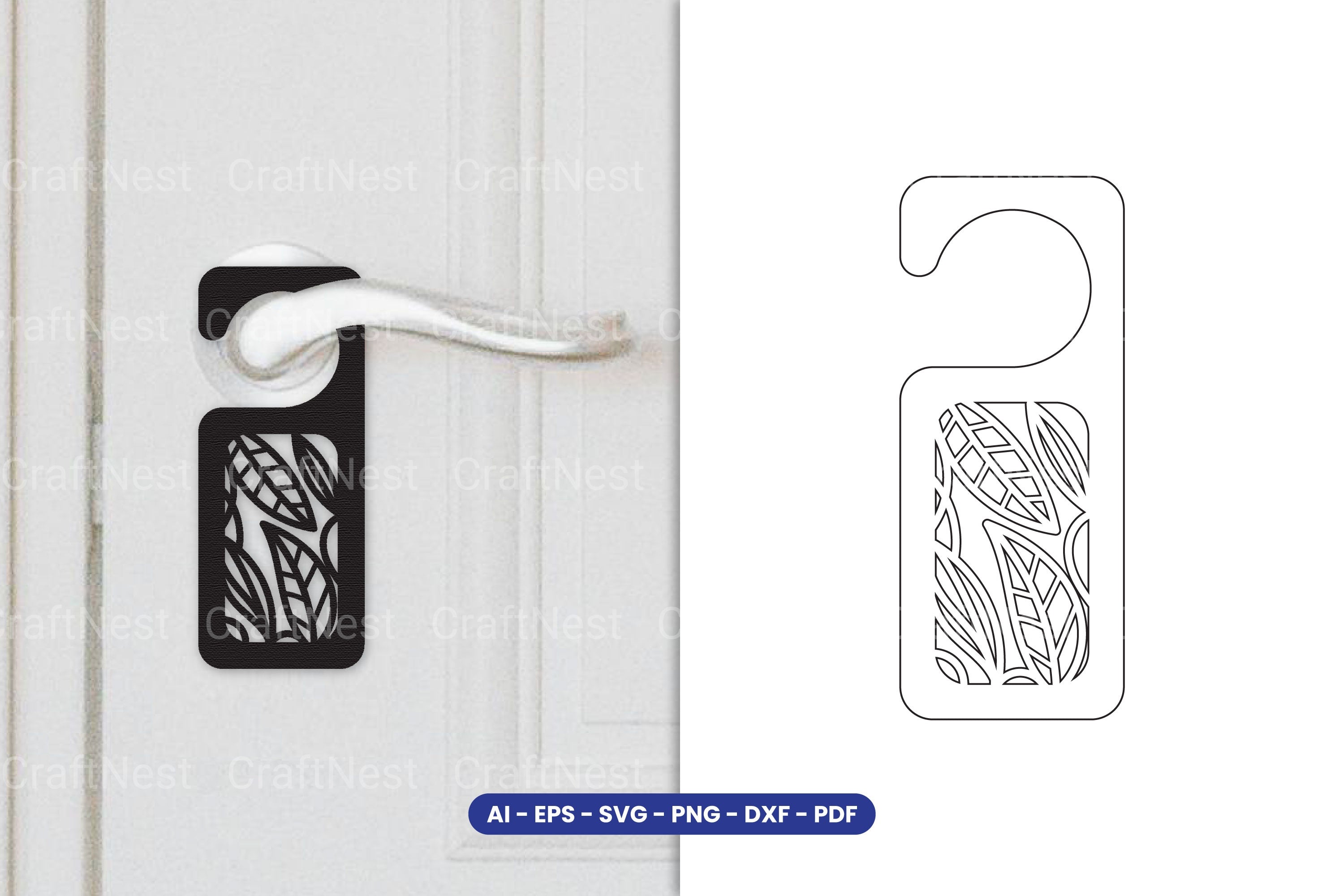 Door Hanger Laser Cut SVG Bundle - Clipart Collection
