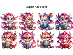 Dragon and Books - CraftNest - Digital Crafting and Art