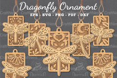 Dragonfly Laser Cut Ornament Bundle - CraftNest - Digital Crafting and Art