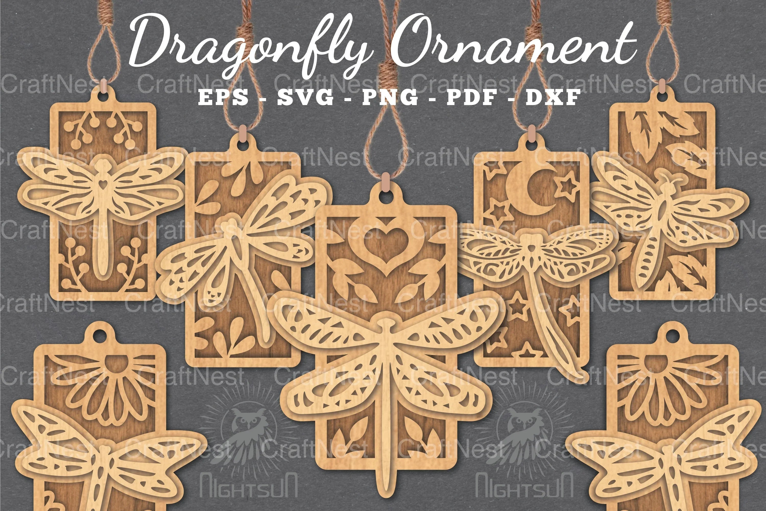 Dragonfly Laser Cut Ornament Bundle - CraftNest - Digital Crafting and Art