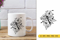 Dragonfly Flower Monogram SVG Bundle - CraftNest - Digital Crafting and Art