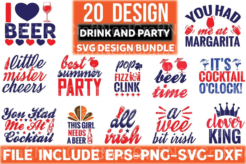 Drink and Party Bundle - CraftNest - Digital Crafting and Art