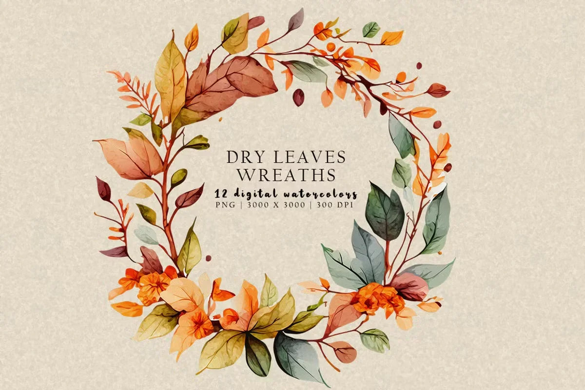 Dry Leaves Wreaths - Autumn - CraftNest - Digital Crafting and Art
