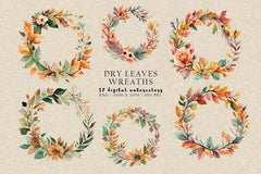 Dry Leaves Wreaths - Autumn - CraftNest - Digital Crafting and Art