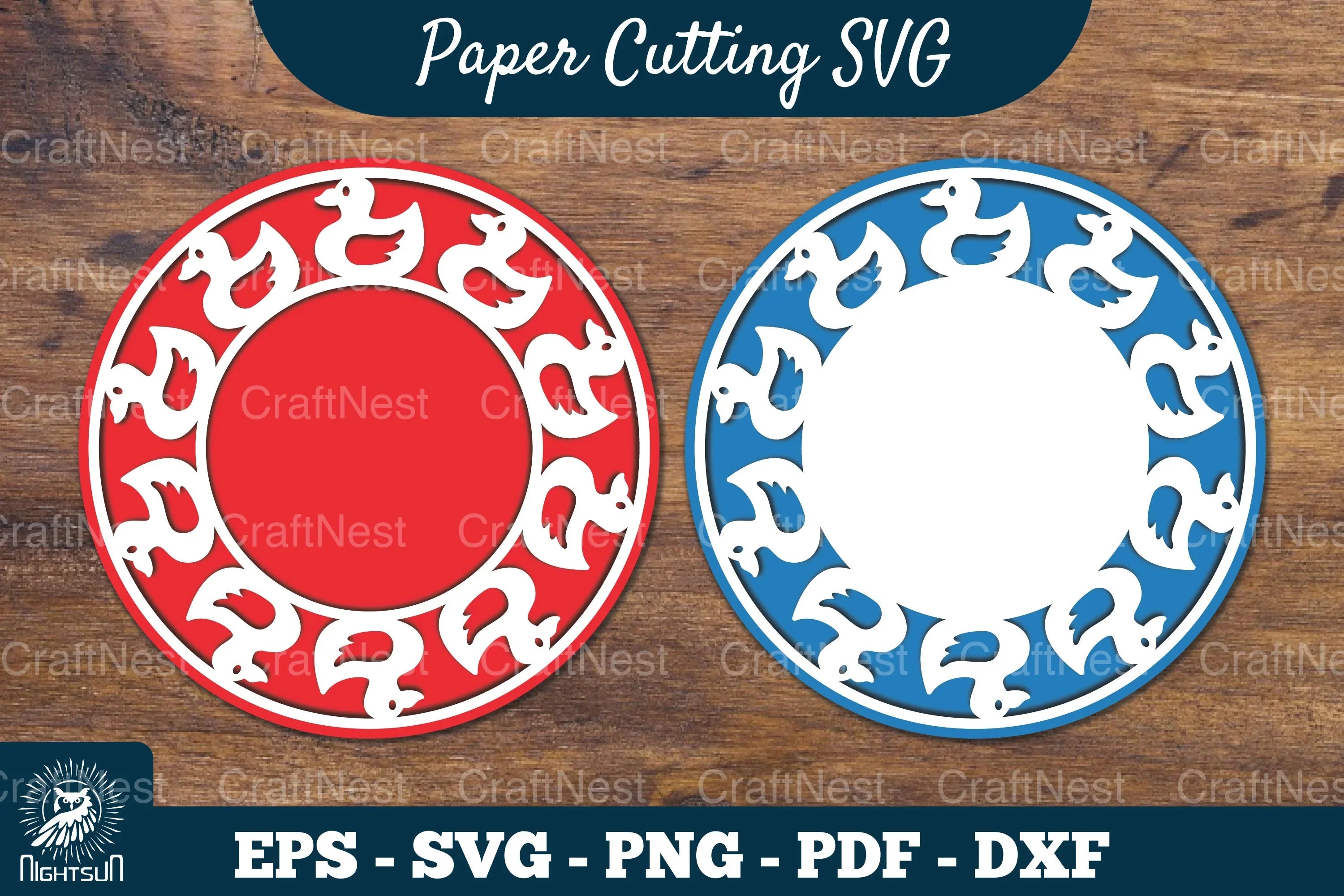 Duck Papercut Circle Clipart Bundle - CraftNest - Digital Crafting and Art