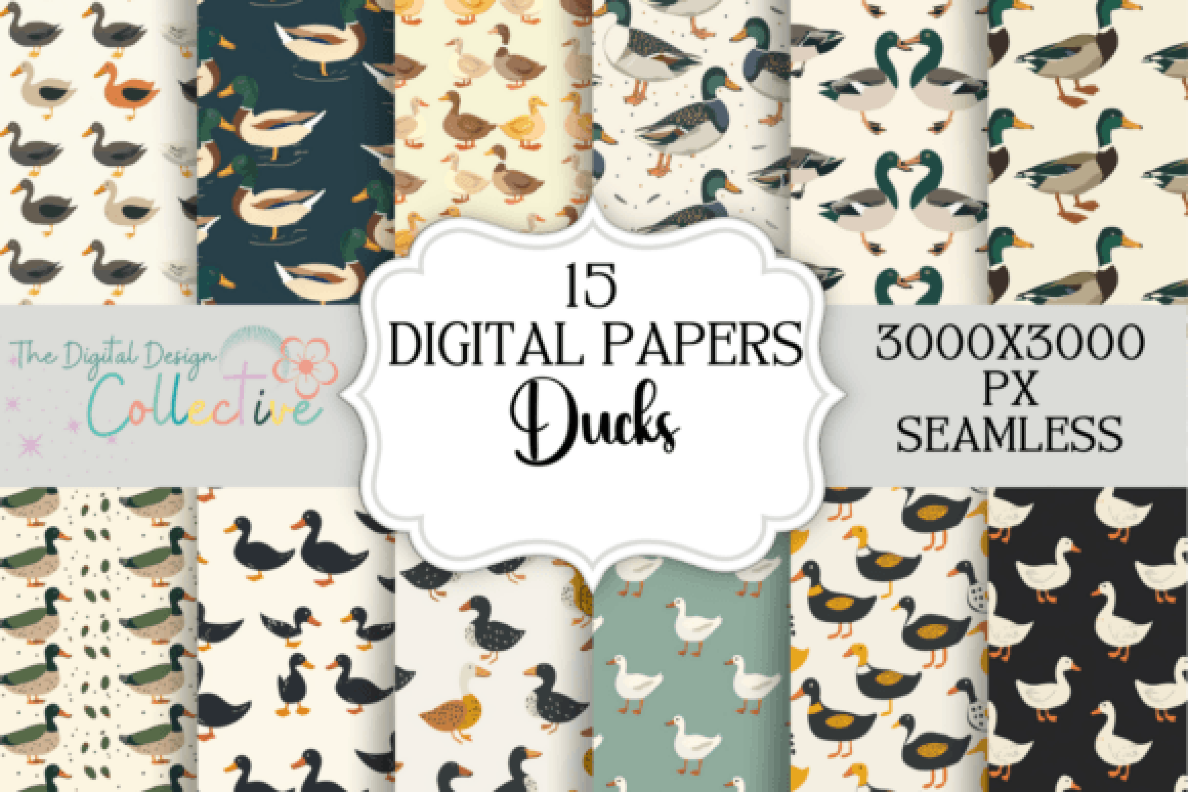 Ducks Seamless Digital Paper