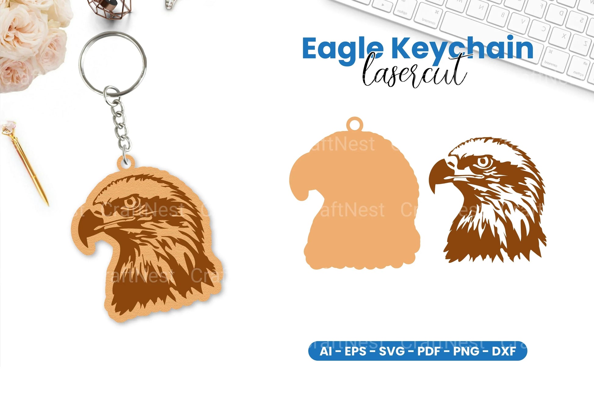 Eagle Keychain Lasercut SVG Bundle - CraftNest - Digital Crafting and Art