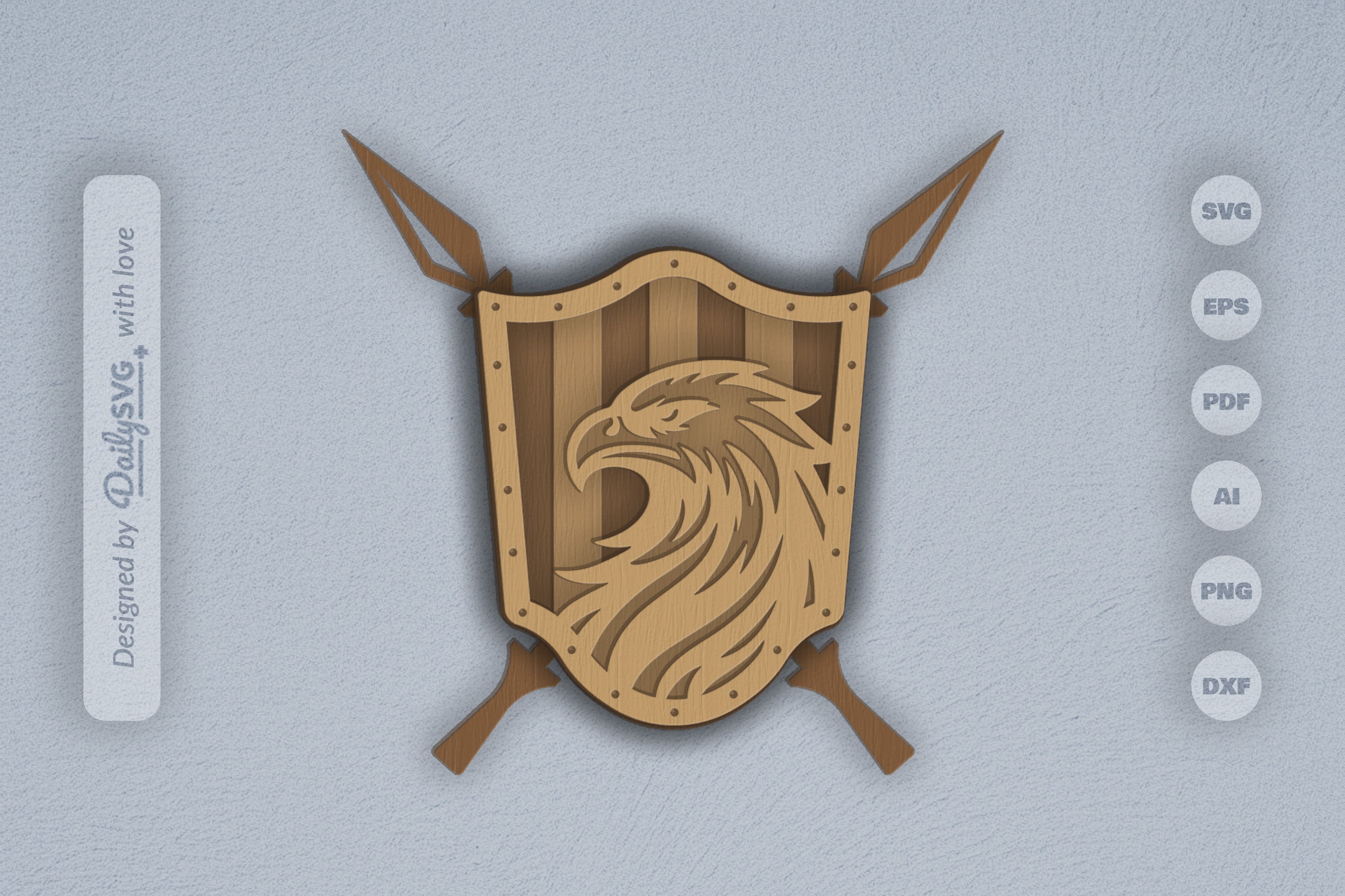 Eagle Shield Laser Cut SVG Bundle