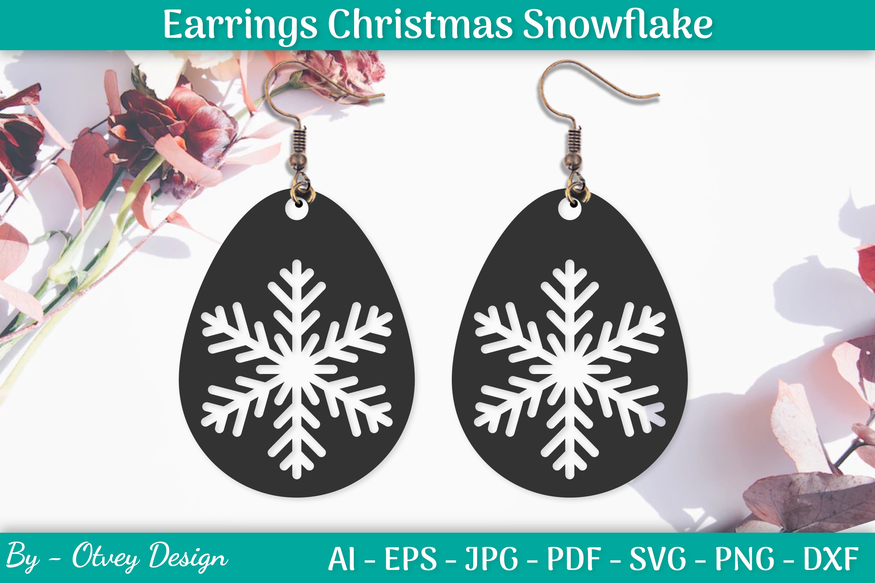 Earring Christmas Snowflake SVG Bundle 4 - CraftNest - Digital Crafting and Art