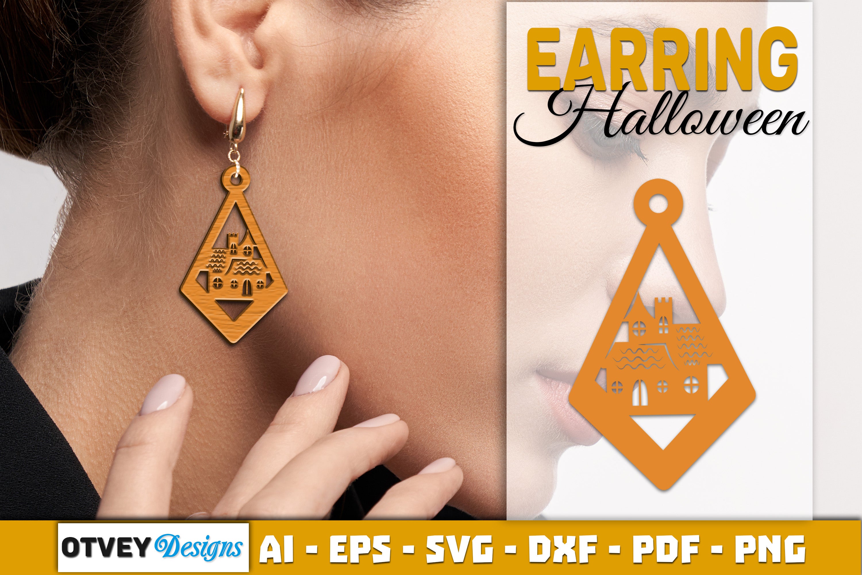 Earring Halloween Lasercut SVG Bundle 78q